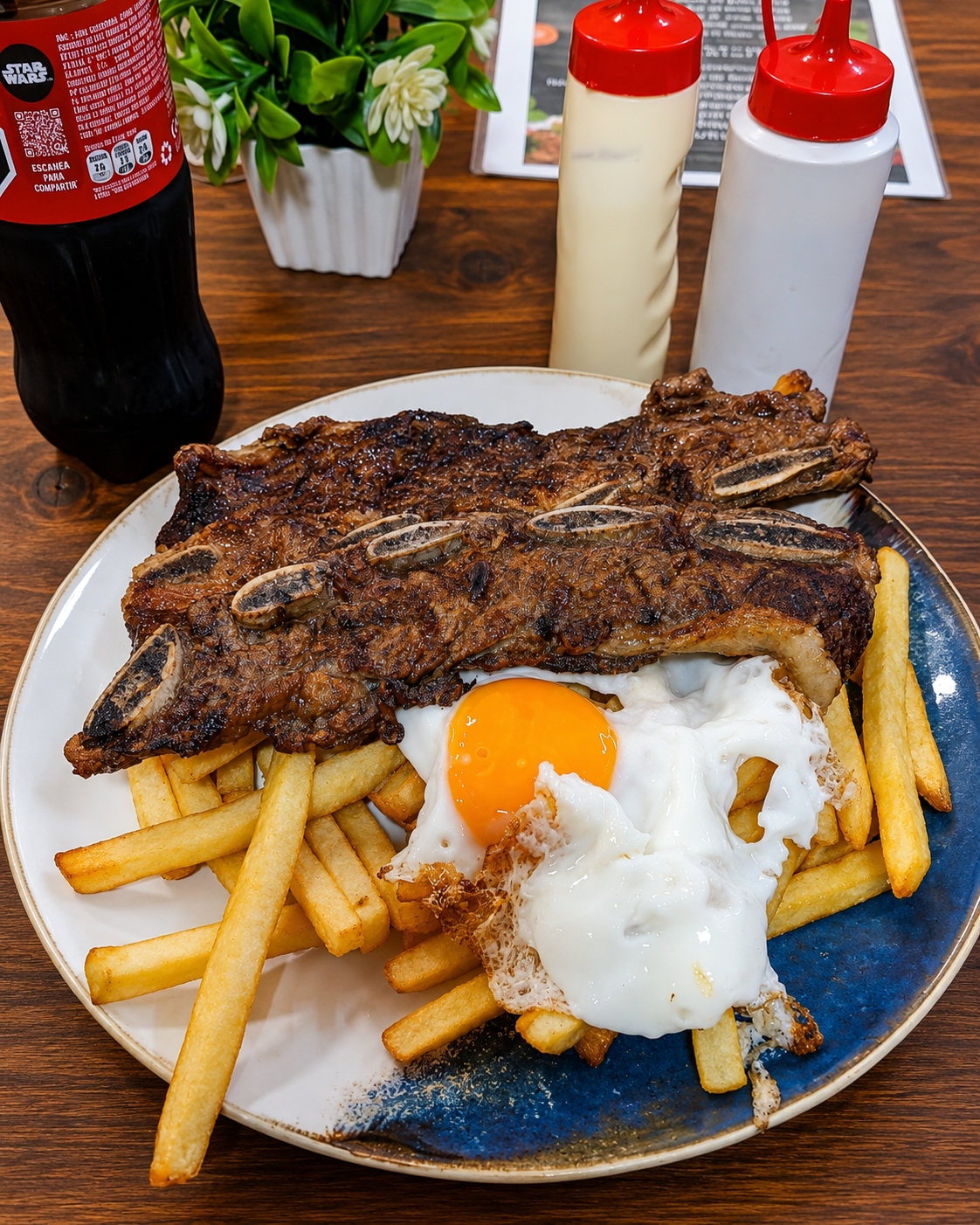 Plato casero de Parrillada Rivera